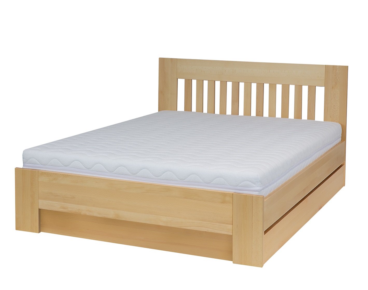 Drewmax LK186 BOX 120x200 cm dřevěná postel masiv buk