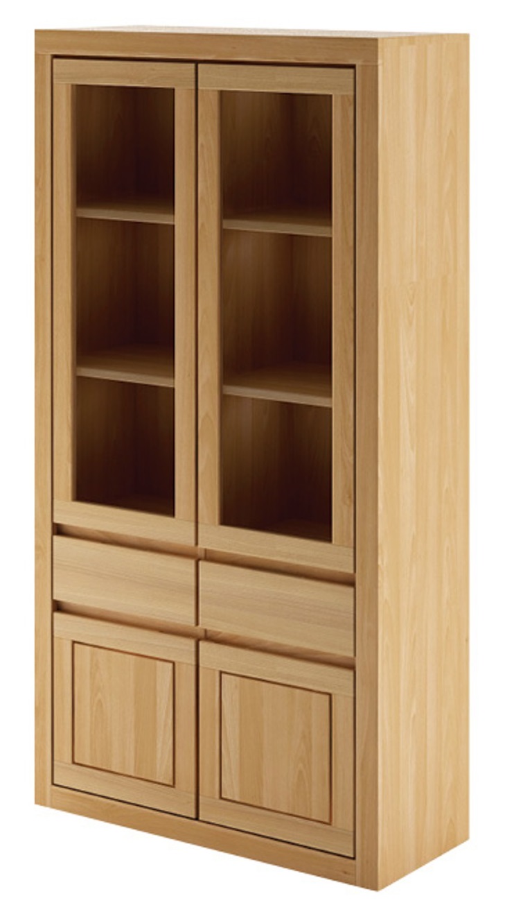 Drewmax KW302 dřevěná prosklená vitrína masiv dub