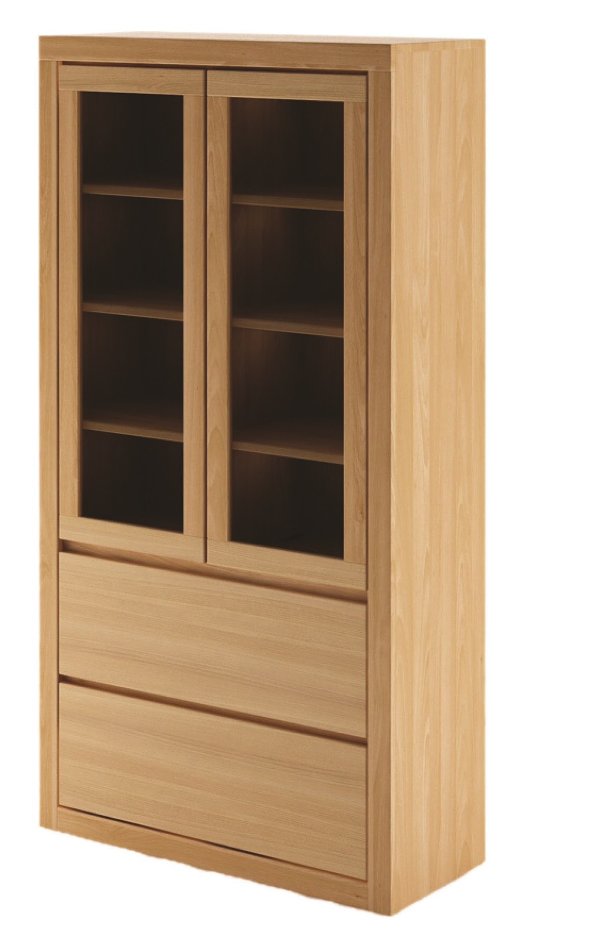 Drewmax KW307 dřevěná vitrína prosklená masiv dub