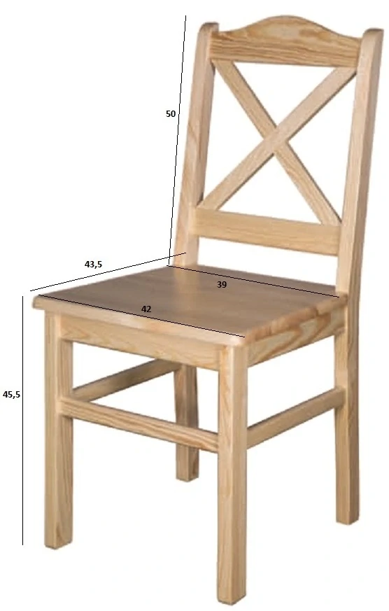 Drewmax KT113 dřevěná židle masiv borovice