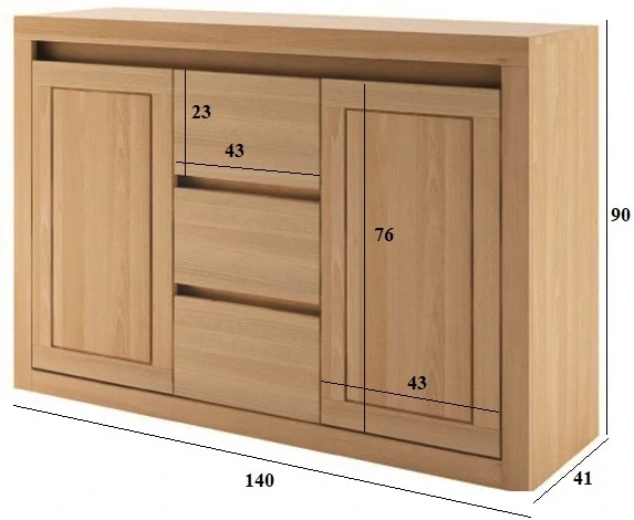 Drewmax KD313 dřevěná komoda masiv dub