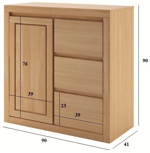 Drewmax KD316 dřevěná komoda masiv dub