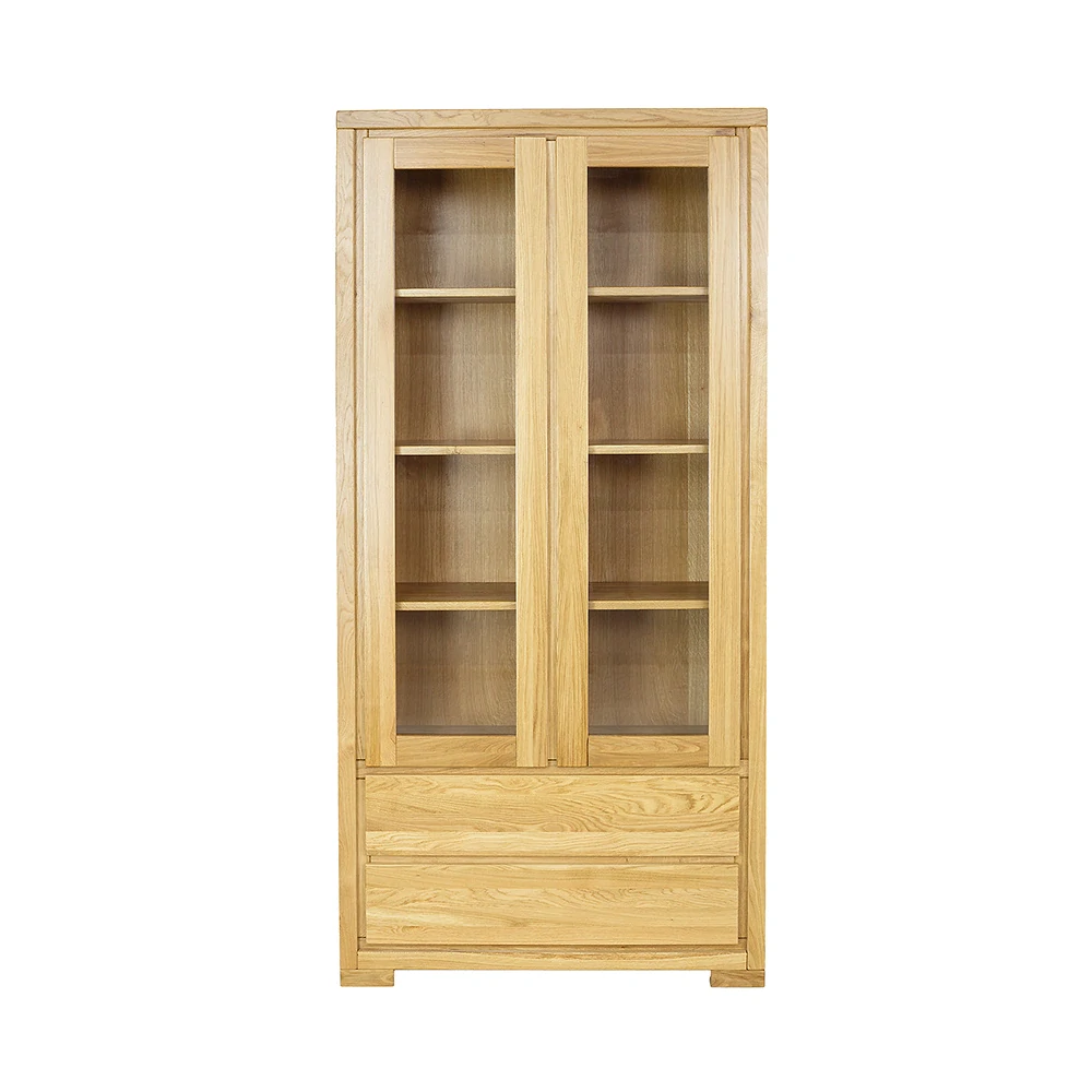 Drewmax KW352 dřevěná vitrína prosklená masiv dub