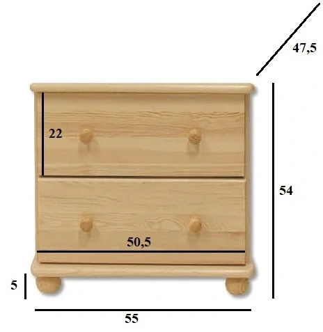 Drewmax KD103 dřevěná komoda masiv skladem OŘECH 1ks