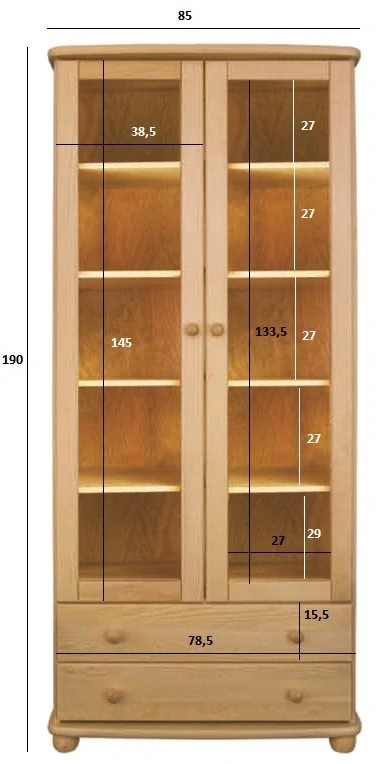 Drewmax KW115 dřevěný kredenc masiv borovice 