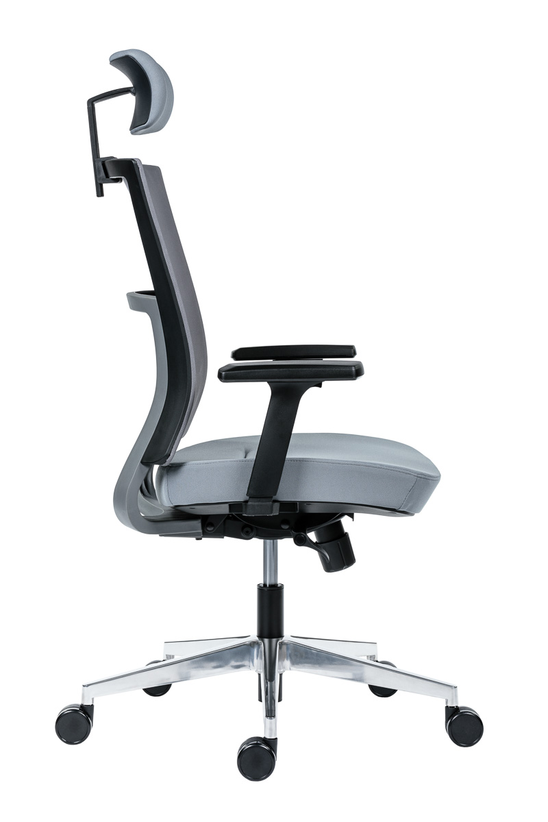 Next kancelářská židle s podhlavníkem šedá
