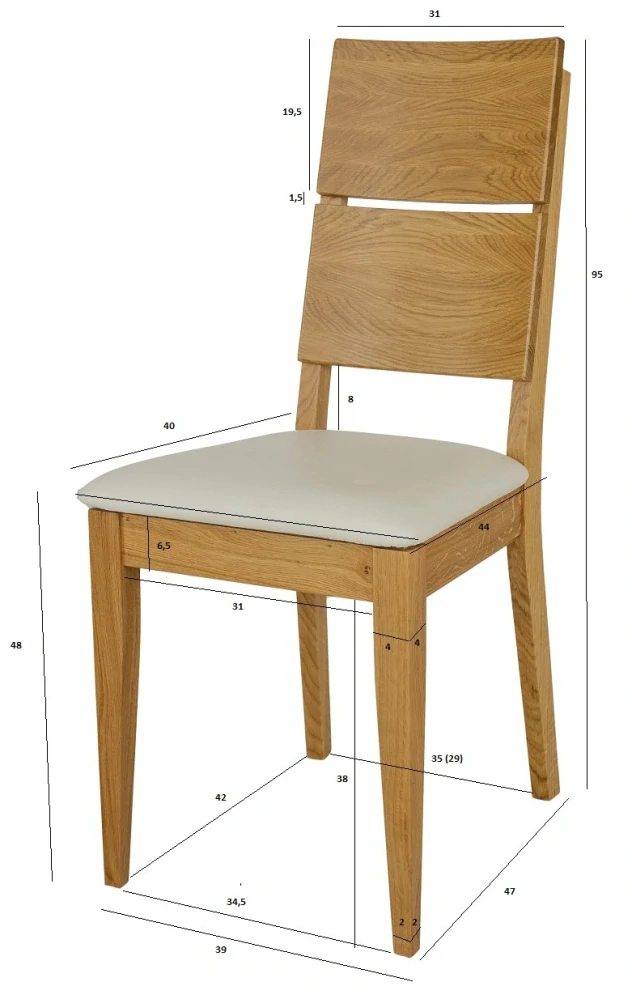 Drewmax KT173 dřevěná židle masiv buk