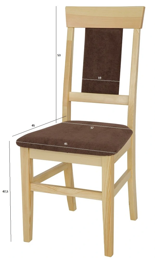 Drewmax KT118 dřevěná čalouněná židle masiv borovice