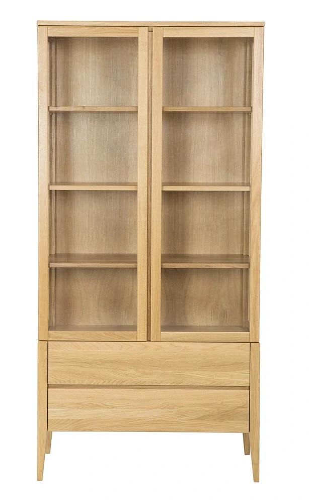 Drewmax KW339 dřevěná vitrína prosklená masiv dub