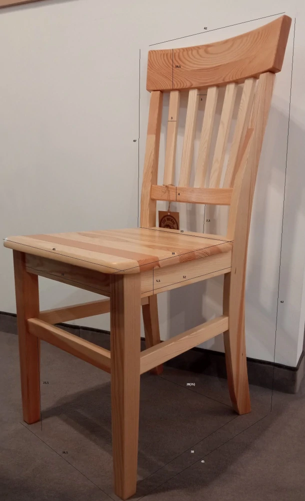 Drewmax KT119 dřevěná židle masiv borovice