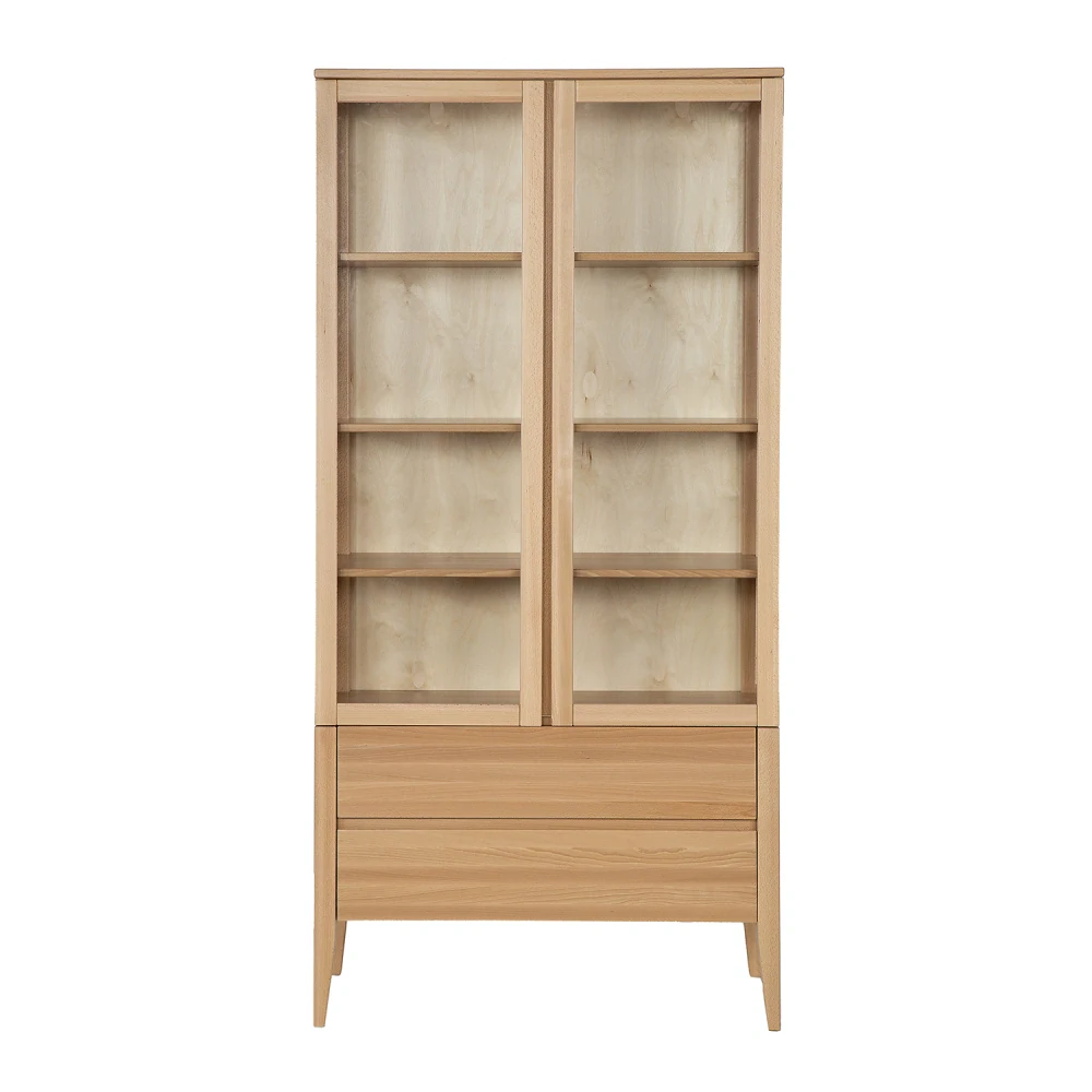 Drewmax KW439 dřevěná vitrína prosklená masiv buk 