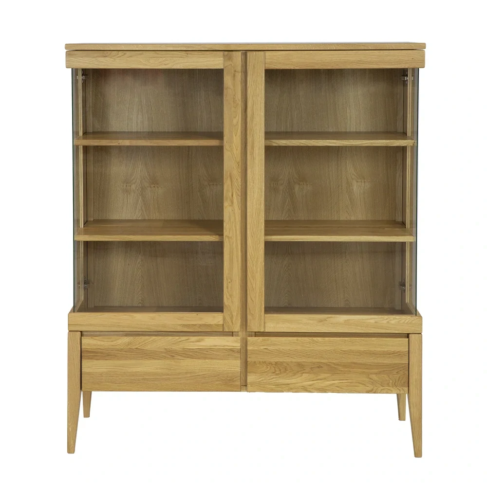 Drewmax KW336 dřevěná vitrína prosklená masiv dub