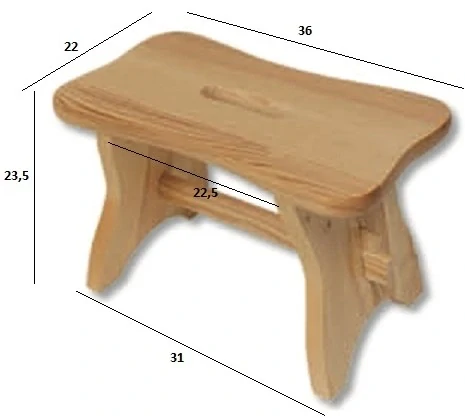 Drewmax KT256 dřevěná taburetka masiv borovice