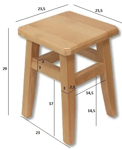 Drewmax KT251 dřevěná taburetka masiv buk