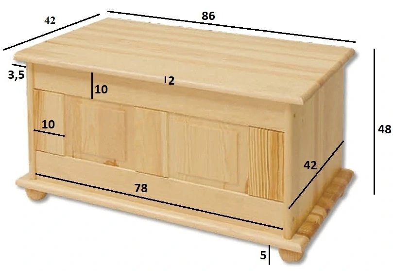 Drewmax KS102 dřevěná truhlice masiv borovice
