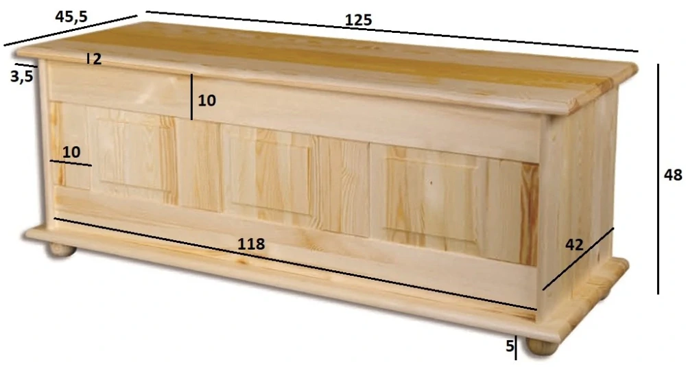 Drewmax KS103 dřevěná truhlice masiv borovice