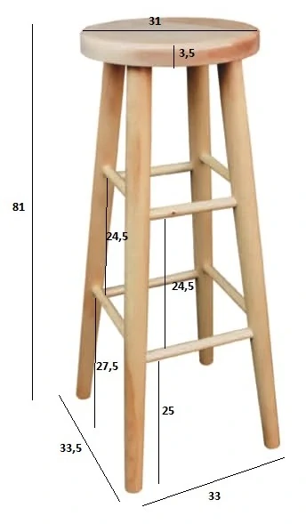 Drewmax KT240 dřevěná taburetka masiv buk