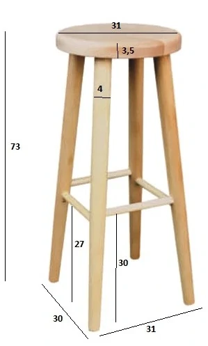 Drewmax KT241 dřevěná taburetka masiv buk