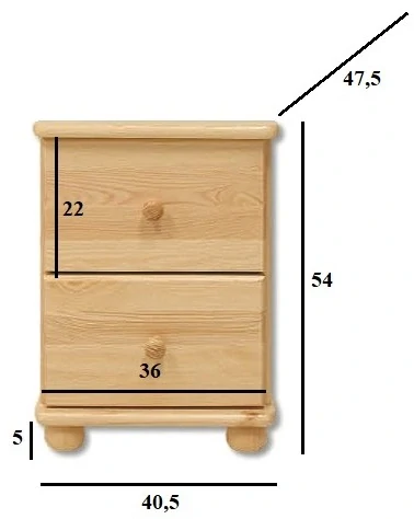 Drewmax KD104  dřevěná komoda masiv borovice