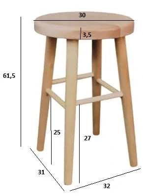 Drewmax KT242 dřevěná taburetka masiv buk