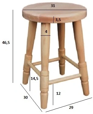 Drewmax KT244 dřevěná taburetka masiv buk
