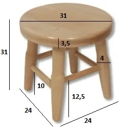 Drewmax KT246 dřevěná taburetka masiv buk