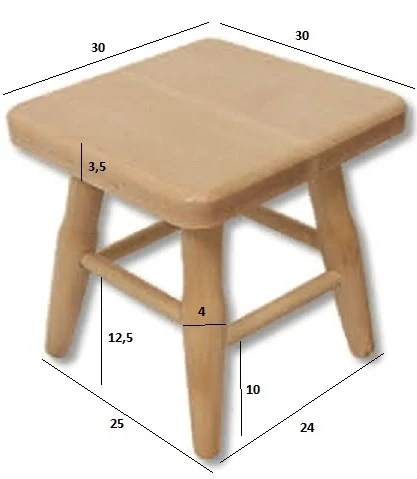 Drewmax KT247 dřevěná taburetka masiv buk