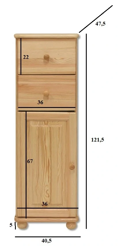Drewmax KD128 dřevěná komoda masiv borovice