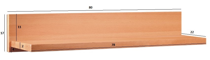 Drewmax PK311 dřevěná police masiv dub