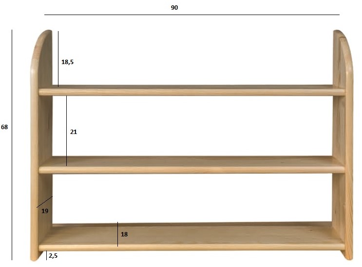 Drewmax PK112 dřevěná police masiv borovice 