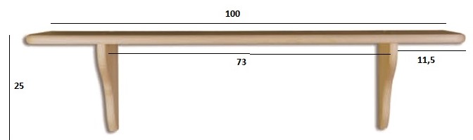 Drewmax PK120 dřevěná police masiv borovice 