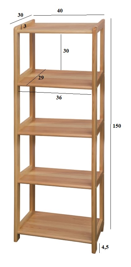 Drewmax RG123 dřevěný regál masiv borovice 