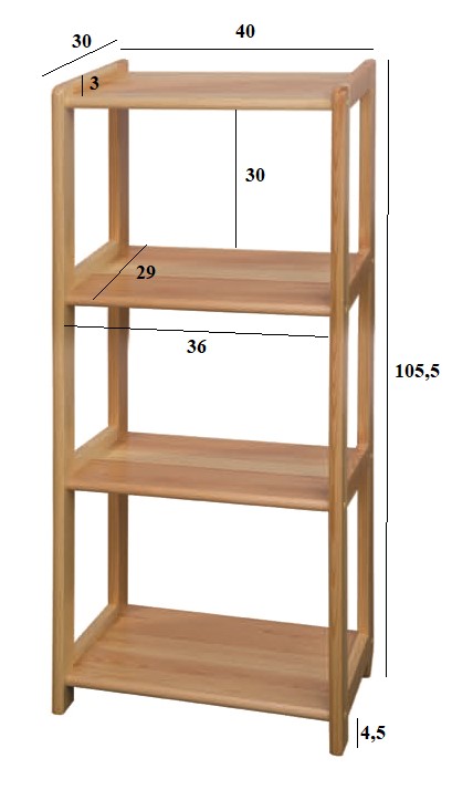 Drewmax RG124 dřevěný regál masiv borovice 