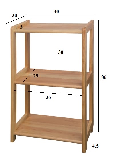 Drewmax RG125 dřevěný regál masiv borovice 