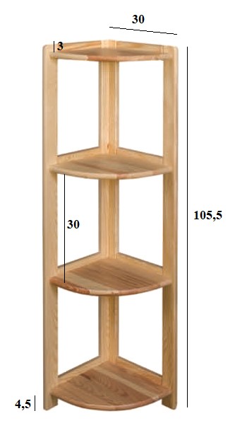 Drewmax RG134 dřevěný regál masiv borovice 