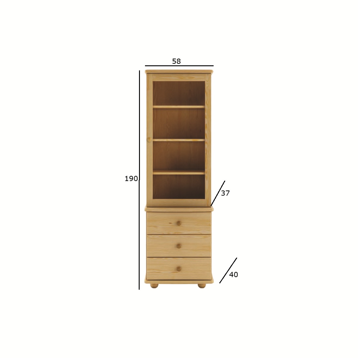 Drewmax KW117 dřevěný kredenc masiv borovice 