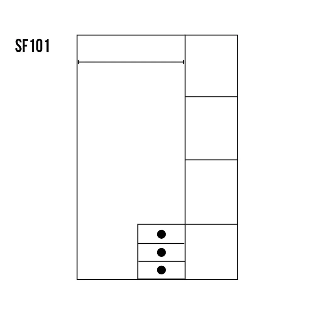 Drewmax SF101 skříň šatní masiv borovice