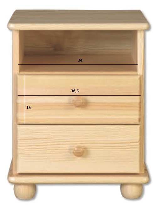 Drewmax SN105 noční stolek masiv borovice