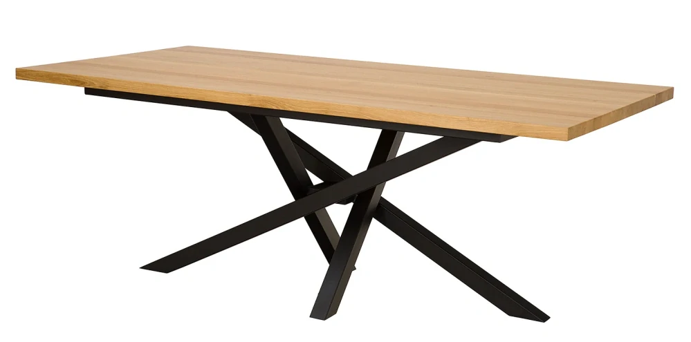 Drewmax ST377 140x90 jídelní stůl masiv dub/kov