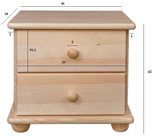 Drewmax SN108 noční stolek masiv borovice