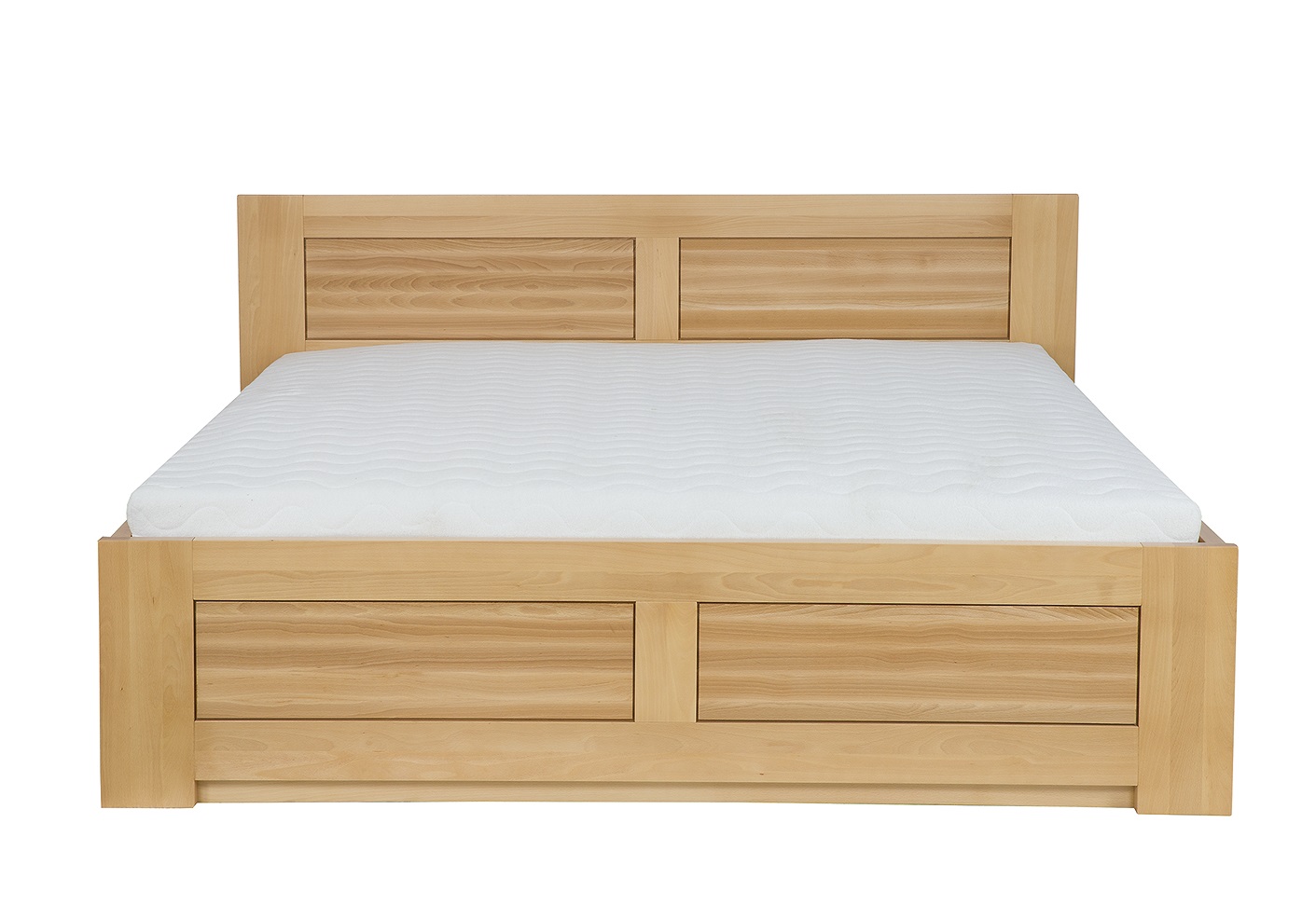 Drewmax LK212 BOX 160x200 cm dřevěná postel masiv dub dvojlůžko