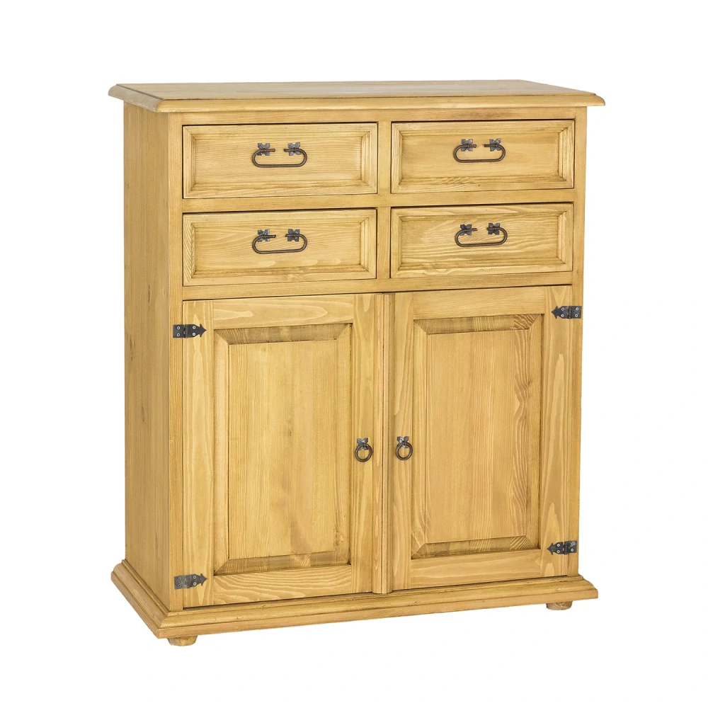 Drewmax KD812 dřevěná komoda masiv borovice rustikal