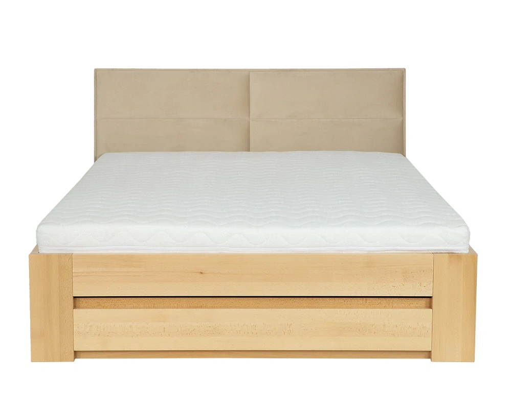 Drewmax LK187 BOX 180x200 cm dřevěná postel masiv buk dvojlůžko