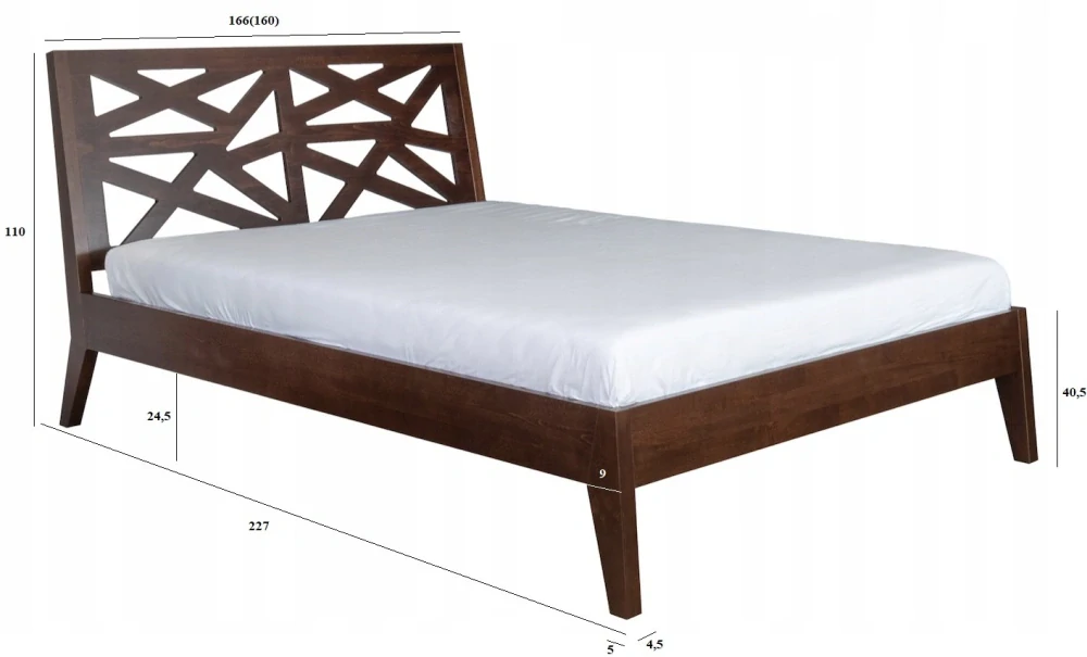 Drewmax LK164 160x200 cm dřevěná postel masiv buk dvojlůžko