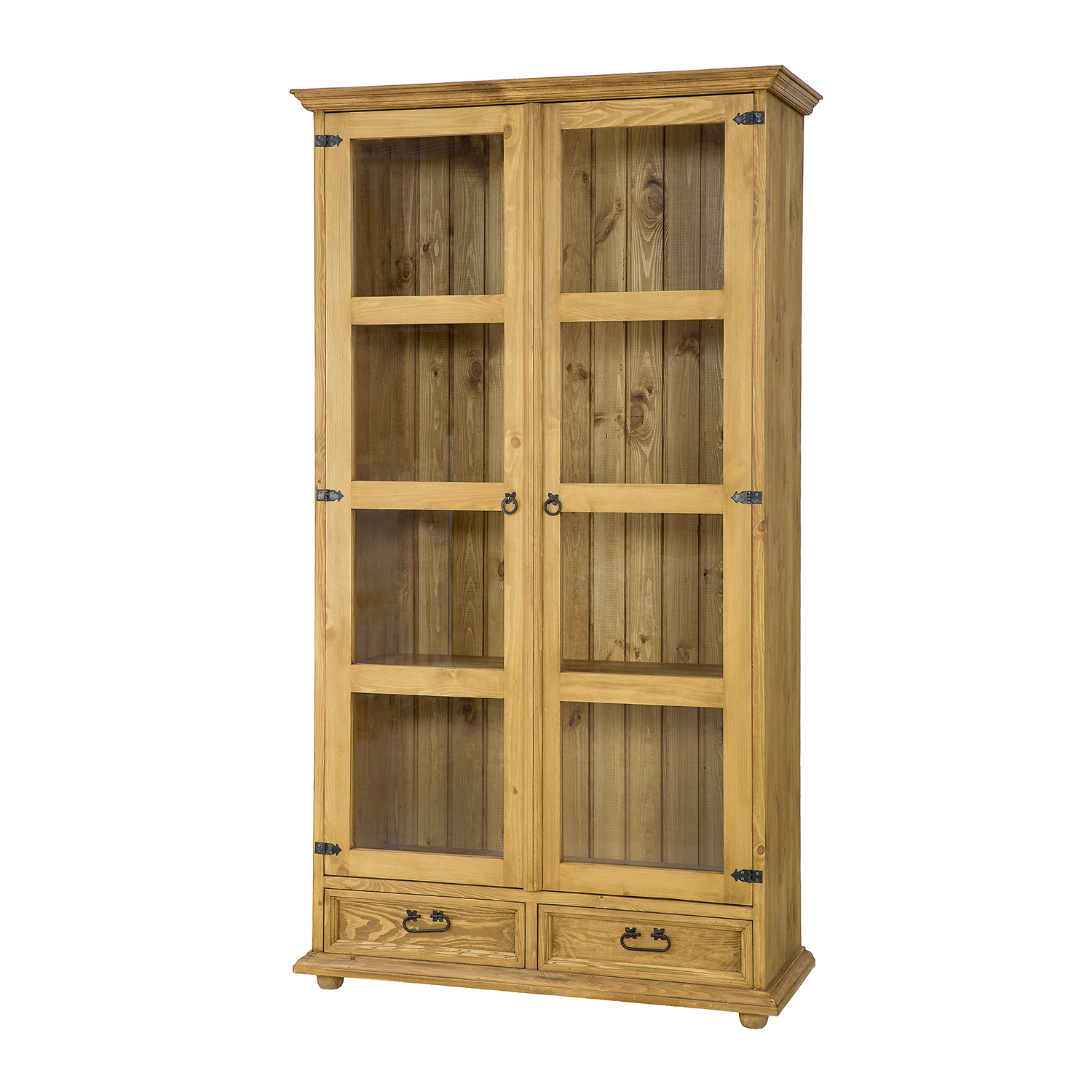 Drewmax KW804 dřevěná vitrína masiv borovice rustikal