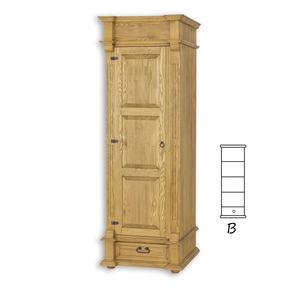 Drewmax SF730 skříň šatní masiv borovice rustikal