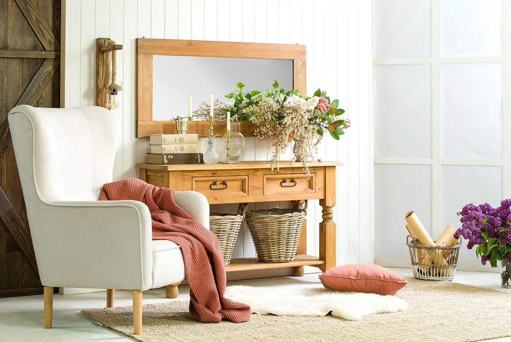 Drewmax LA705 zrcadlo masiv borovice rustikal 