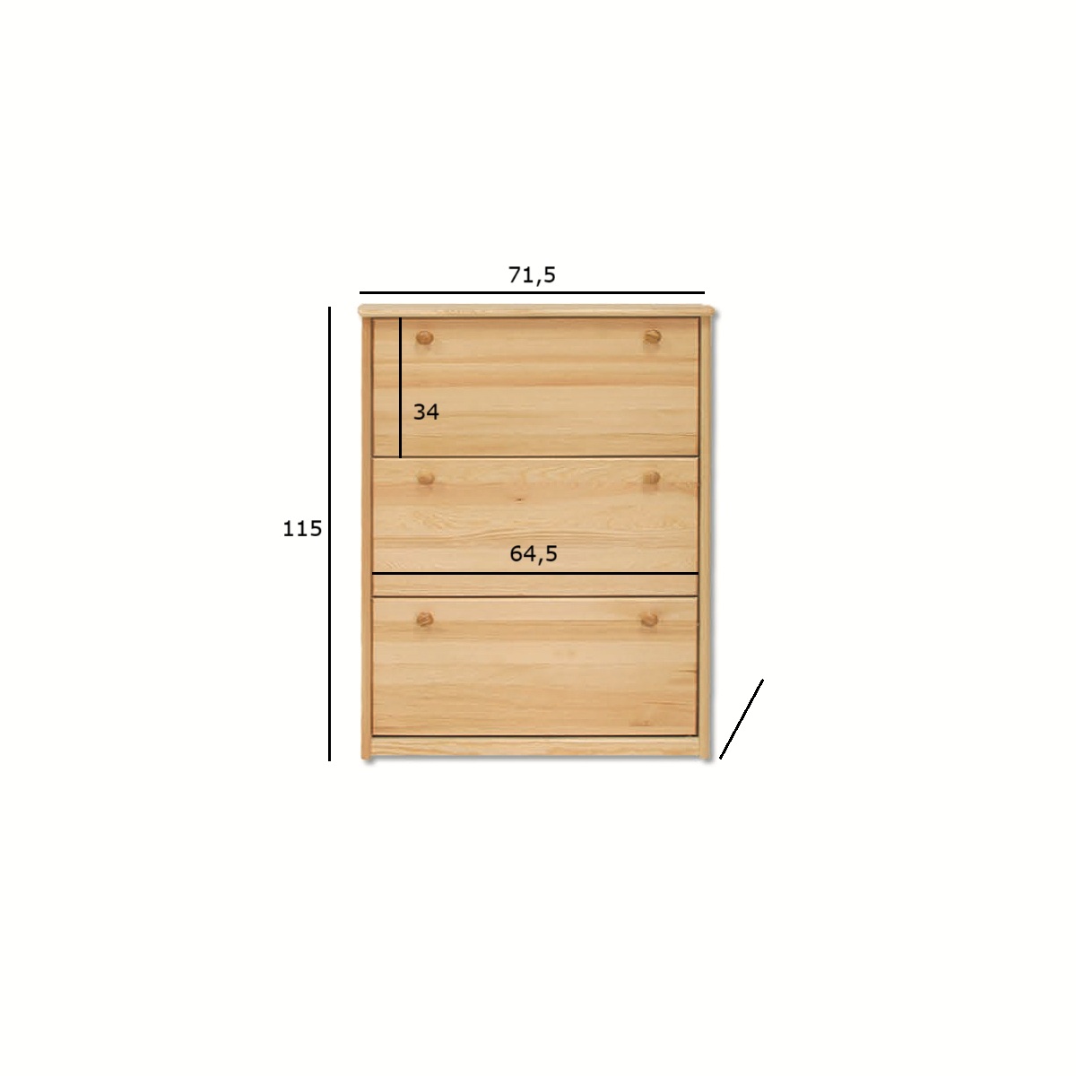 Drewmax SB113 dřevěný botník masiv borovice