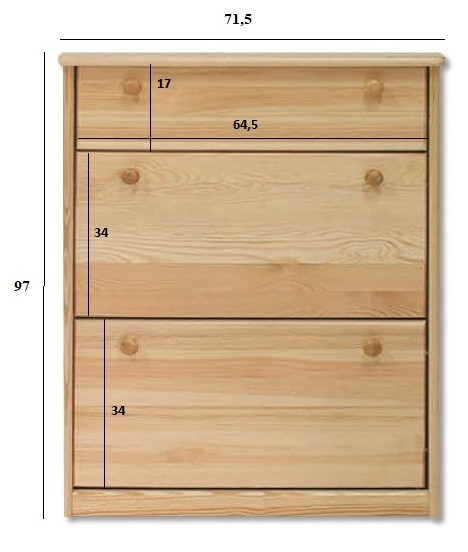Drewmax SB115 dřevěný botník masiv borovice