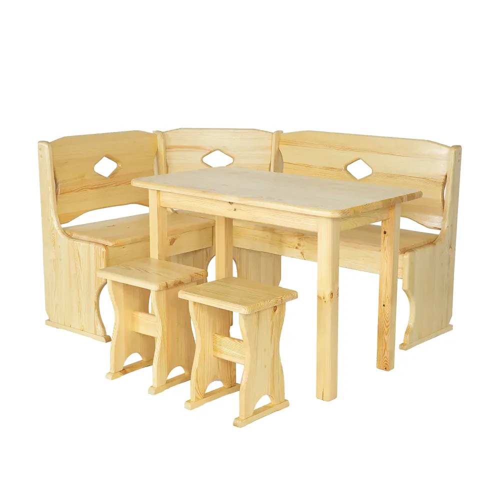 Drewmax NR104 dřevěná rohová lavice SET masiv borovice